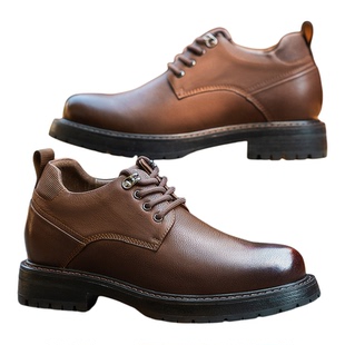 高哥8cm增高鞋厚底复古工装鞋男款软面舒适男鞋户外内增高休闲鞋