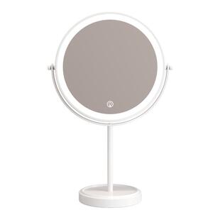 桌面化妆镜大号10英寸LED高清双面带灯镜子台式3倍10倍放大美容镜