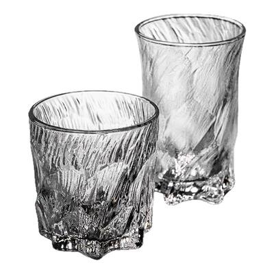 日本进口复古浮雕冰川玻璃杯