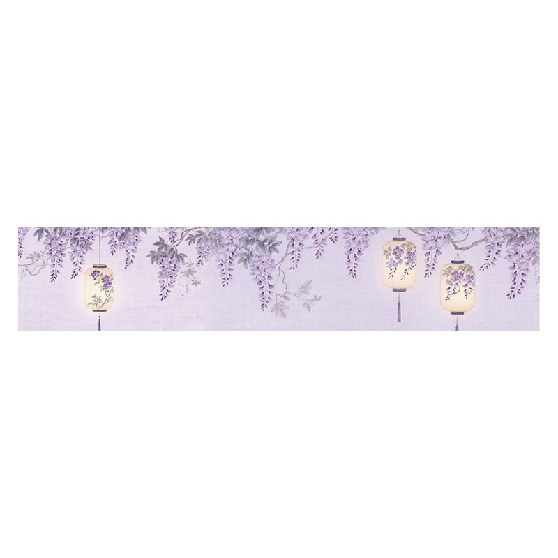 景阳阁蜡染绢纸长卷紫藤花灯