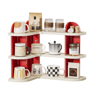 轻奢转角杯子置物架杯架杯具马克咖啡杯水杯收纳盒放置架子高级感