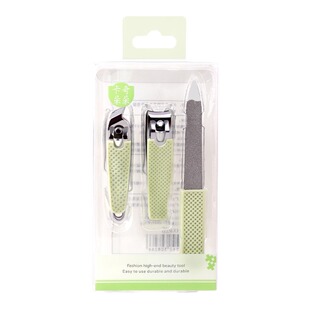 居家家不锈钢平口斜口指甲钳通用家用指甲剪套装硅胶柄防滑指甲刀