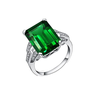 轻奢小众设计高级感925纯银时尚个性潮夸张绿色钻戒食指戒指环女