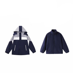 江西吉安冬季款式冲锋衣中小学生舒适校园运动校服