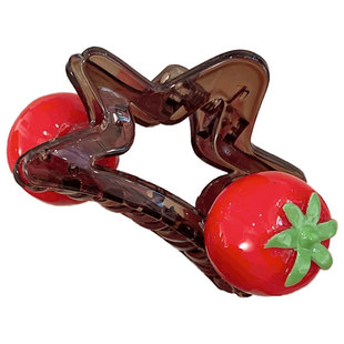 清新可爱水果五角星抓夹女2025新款高端发夹气质后脑勺鲨鱼夹发饰