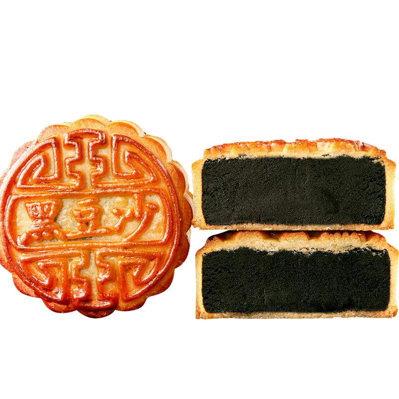 豆沙月饼广式陈皮黑豆沙月饼老式红绿豆沙传统手工月饼蛋黄月饼
