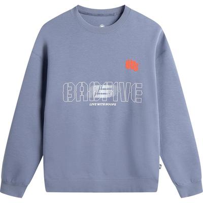 李宁圆领男印花套头无帽卫衣