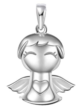 纯银银日韩配饰天使吊坠毛衣链