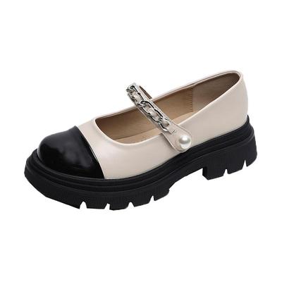 夏季大码英伦风软底厚底粗跟复古