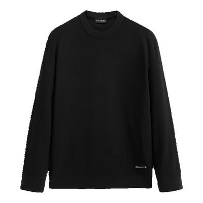 太平鸟男装毛衣冬季修身肌理针织衫潮圆领套头纯色打底针织毛衣