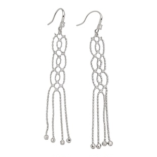 Round Zircon Tassel Earrings Elegant Hook Women