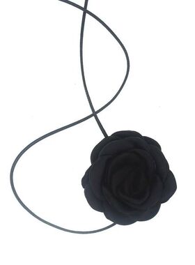 黑色山茶花玫瑰choker项圈女款