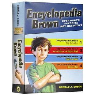 英文原版 Encyclopedia Brown 百科全书小布朗4册盒装 爱伦坡奖 唐纳索博尔 英文版进口益智推理小说 少儿英语课外阅读书籍
