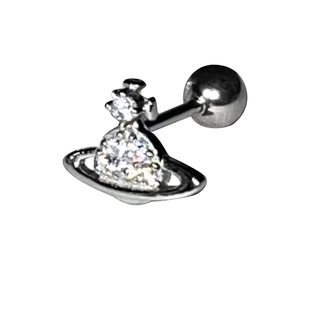 Mercurys 经典星球满钻耳骨钉纯银拧螺丝耳钉很迷你日常百搭耳饰