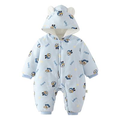 巴布豆婴儿连体衣冬保暖加厚哈衣