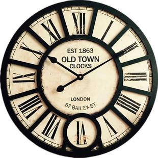 美式复古钟表客厅简约挂钟工业风创意壁钟欧式家用现代卧室大时钟