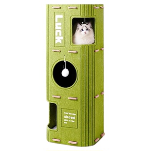 猫窝四季通用猫爬架猫树一体猫咪多层树洞家用双层抓板封闭式猫屋