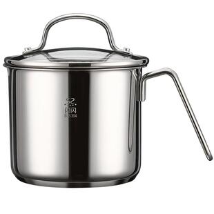 304不锈钢奶杯锅无涂层宝宝辅食锅家用水壶一人食小锅宿舍泡面锅