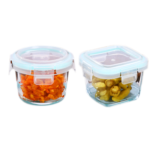 玻璃咸菜碗调料碗上班族便携小菜盒密封收纳保鲜盒微波炉加热饭盒