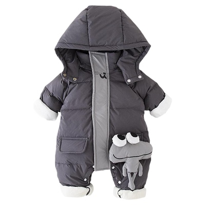 婴儿羽绒连体衣冬季加厚保暖