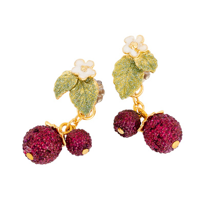 高级感覆盆子红色耳环OSEWAYA