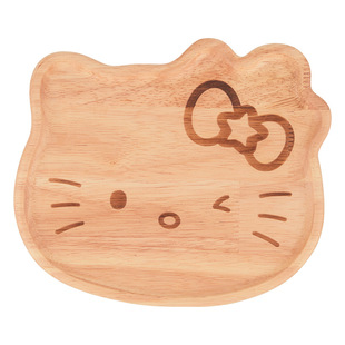 日式木质面包盘卡通零食盘实木餐盘儿童分格盘创意托盘点心甜品盘