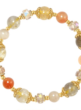 阿吉豆手链黄水晶国风玛瑙手串珠