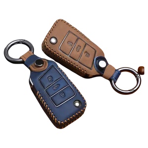 适用大众钥匙套迈腾B8帕萨特途观L凌渡宝来速腾朗逸真皮汽车包壳