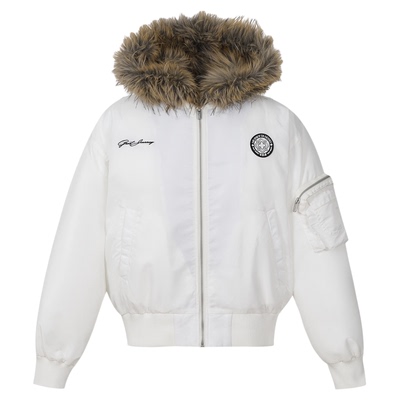 硅胶标带毛领座山雕棉衣棉服