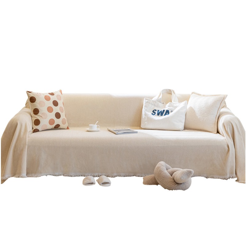 沙发盖布雪尼尔沙发垫纯色沙发巾四季通用万能套罩靠背盖巾防滑垫