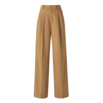 高腰精纺织羊毛西装阔腿裤