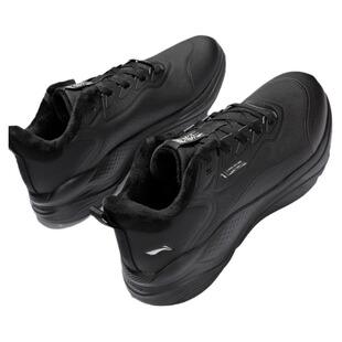 李宁运动鞋FLEECE男款2024冬季加绒保暖防滑休闲慢跑鞋子AGLU249