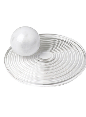 轻奢风玻璃圆形样板间茶几装饰盘