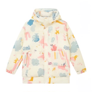 康博女童羽绒服中长款儿童宝宝可爱新款加厚保暖洋气冬季外套童装