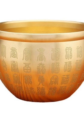 2025实心黄铜米缸迷你聚宝盆摆件