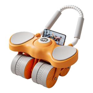 品健四轮健腹轮自动回弹男女卷腹轮健身器材神器运动家用练腹肌轮