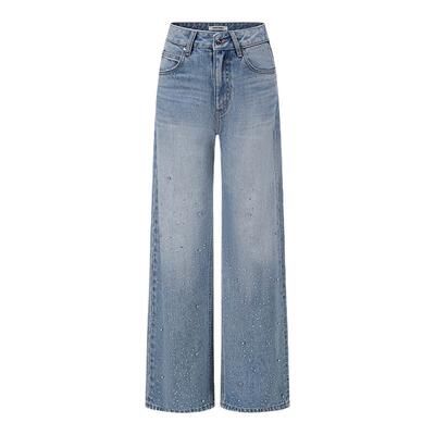 SHRO ENROEscape in ease 立体烫钻宽松直筒牛仔裤银泰百货301469