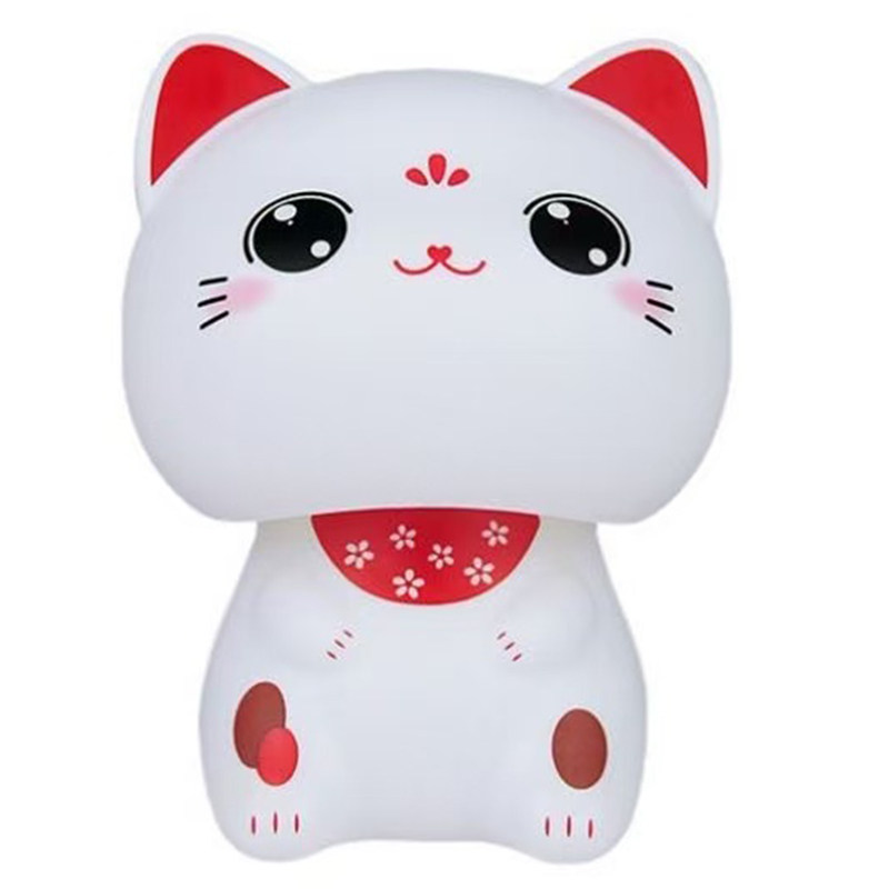 可爱招财猫太阳能自动点头摆件