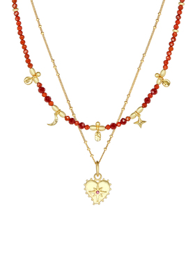LAZY CIRCLES星芒爱心套组项链女新年红礼物叠戴幸运星星锁骨链