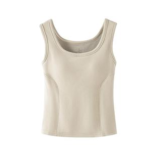 石墨烯保暖背心女款带胸垫一体秋冬加绒加厚羊毛发热内搭打底内衣