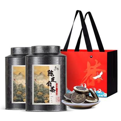 五虎长年陈皮白茶饼茶叶