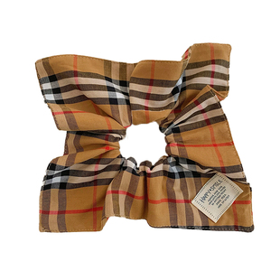 英伦风复古方巾发圈大肠圈女方形侧低马尾发绳扎头发皮筋头绳发饰