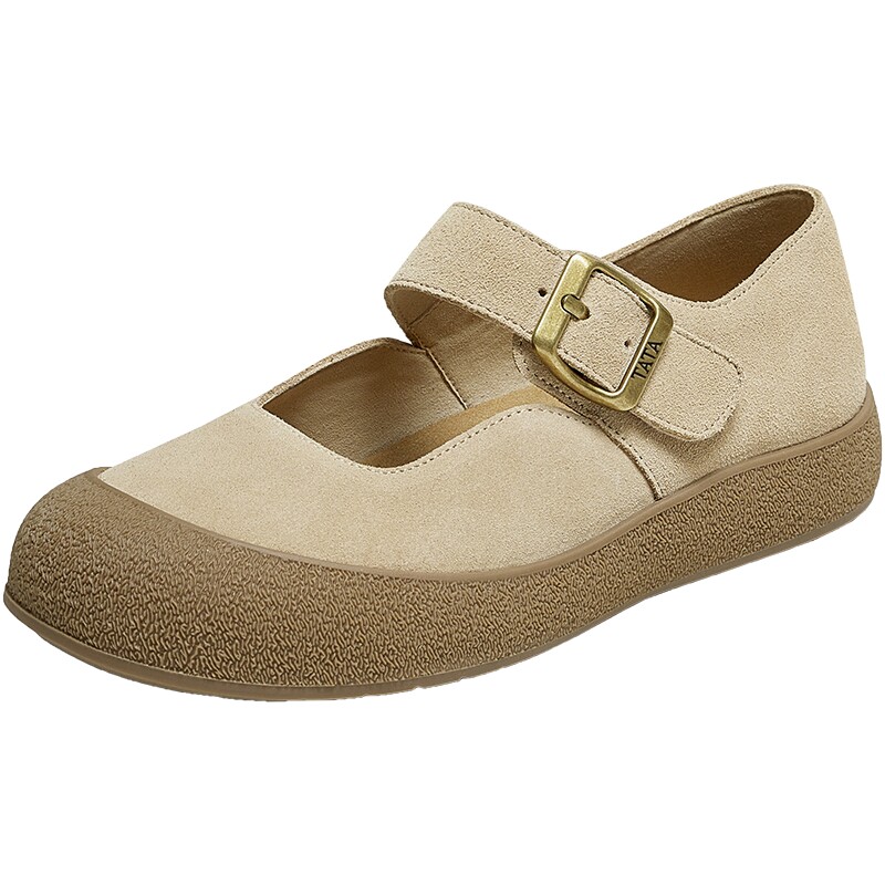 TATA他她女鞋秋季时尚单鞋百搭勃肯鞋新款一脚蹬鞋子4TR01CM5奥莱