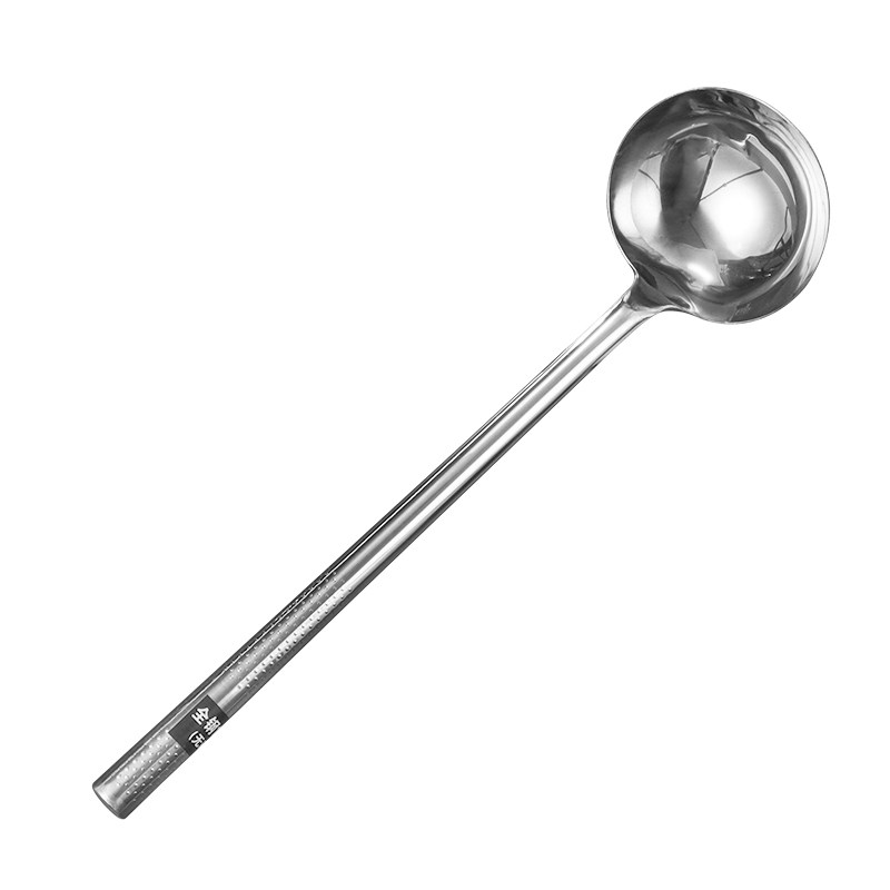 不锈钢炒勺厨师炒菜分菜勺木柄
