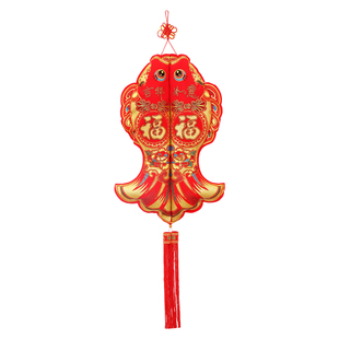 新年挂件福鱼挂件双鱼春节客厅装饰布置乔迁新居挂饰入户门布鱼