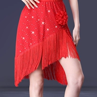 Цветочная плавная юбка красная