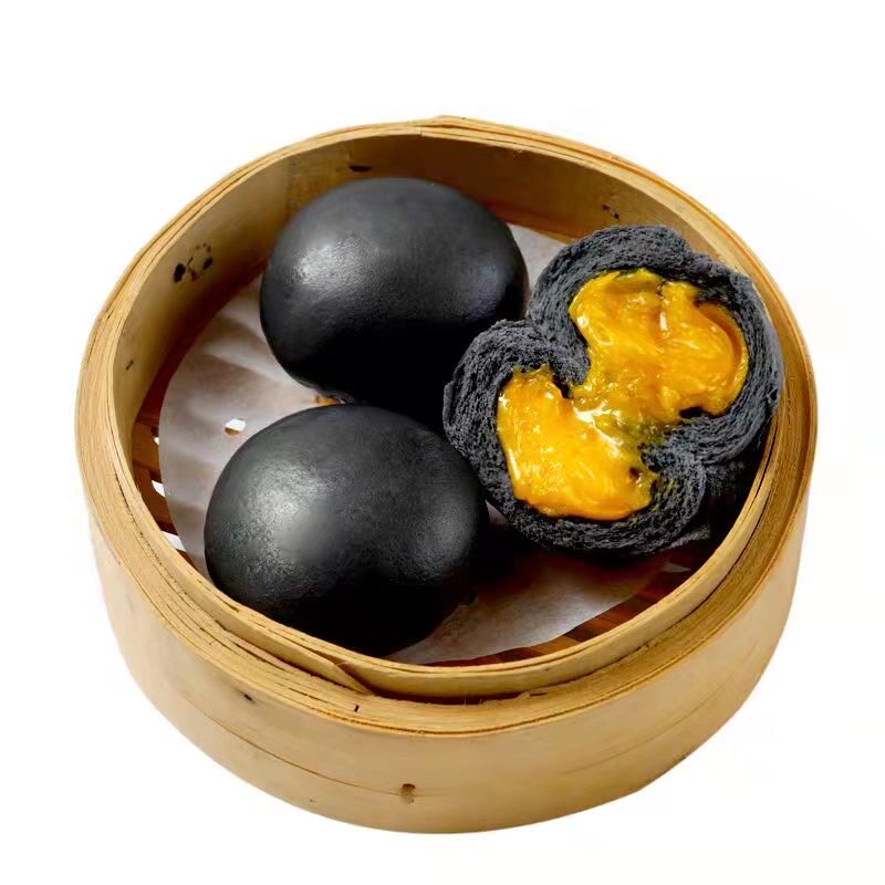 手工港式黑金流沙包乌金儿童早餐半成品面食咸蛋黄奶黄包子6个装