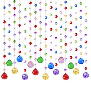 新款水晶珠帘隔断帘客厅挂帘门帘珠子装饰吊饰串珠链卫生间免打孔