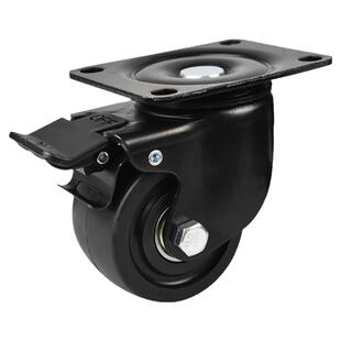 超重型工业万向轮日式低重心双轴承重脚轮子牛仔轮尼龙耐磨带刹车