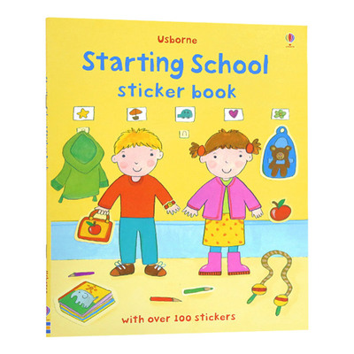 英文原版 Starting School Sticker Book 尤斯伯恩贴纸书 上学校主题 英语绘本单词 适用3-6岁 幼儿早教 英文版 进口英语原版书籍